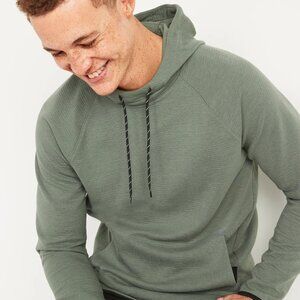 Men’s Old Navy Dynamic Fleece Textured Rib-Knit Pullover Hoodie (Green)
